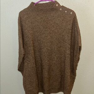 J. Crew Brown Sweater with Button Accents